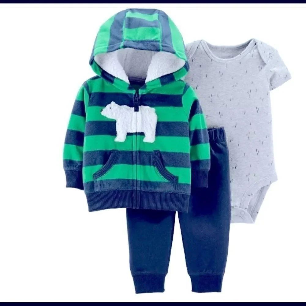 🎋Carter’s 3 pieces cardigan sets - polar Bear 3 M